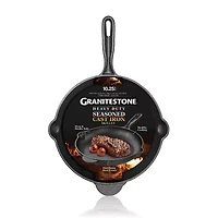 Granitestone Heavy Duty Cast Iron 10.25" Round Skillet