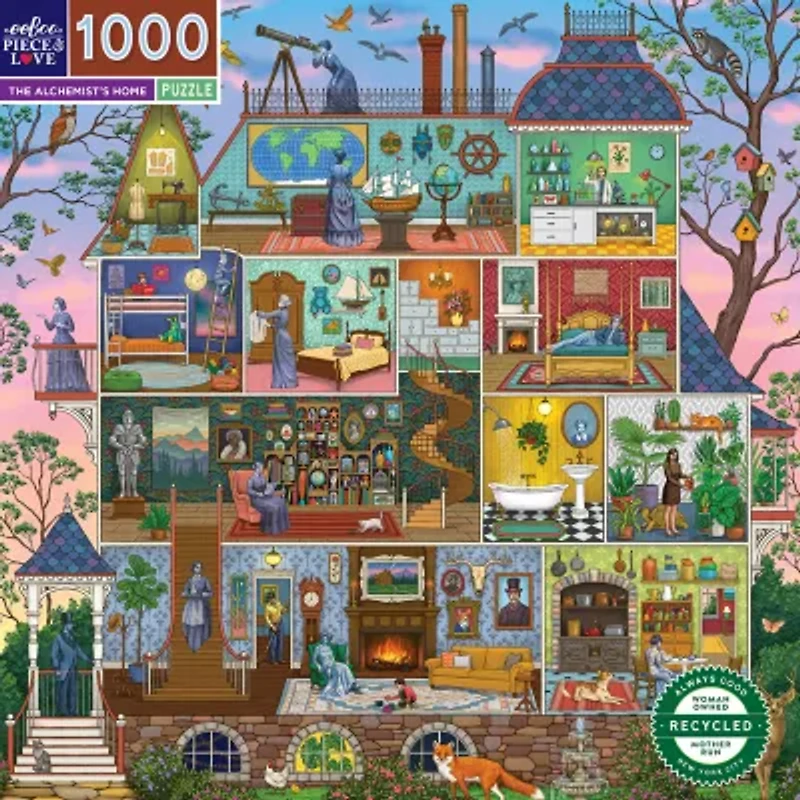 Eeboo Piece And Love The Alchemist's Home 1000 Piece Square Adult Jigsaw Puzzle