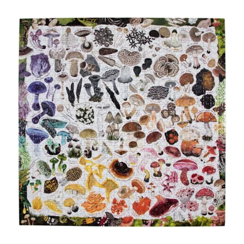 Eeboo Piece And Love Mushroom Rainbow 1000 Piece Square Adult Jigsaw 1000-pc. Puzzle