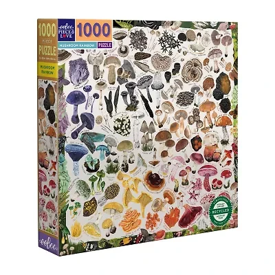 Eeboo Piece And Love Mushroom Rainbow 1000 Piece Square Adult Jigsaw 1000-pc. Puzzle