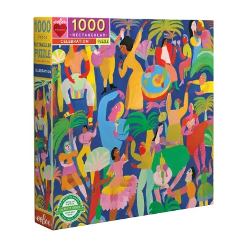 Eeboo Piece And Love Celebration 1000 Piece Rectangular Adult Jigsaw 1000-pc. Puzzle