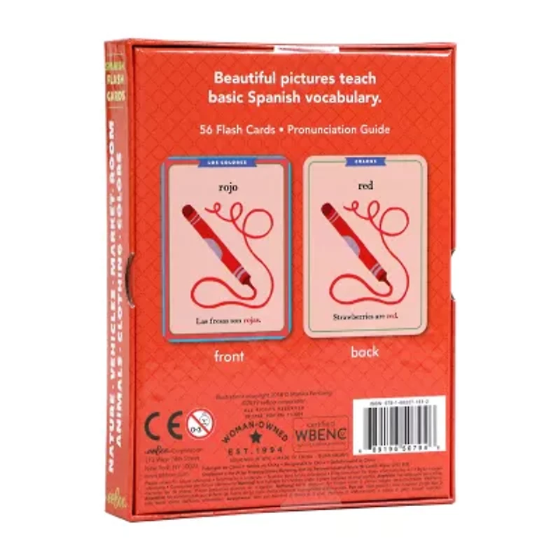 Eeboo Spanish Vocabulary Flash Cards For Kids 56-pc. Card Game