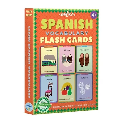 Eeboo Spanish Vocabulary Flash Cards For Kids 56-pc. Card Game