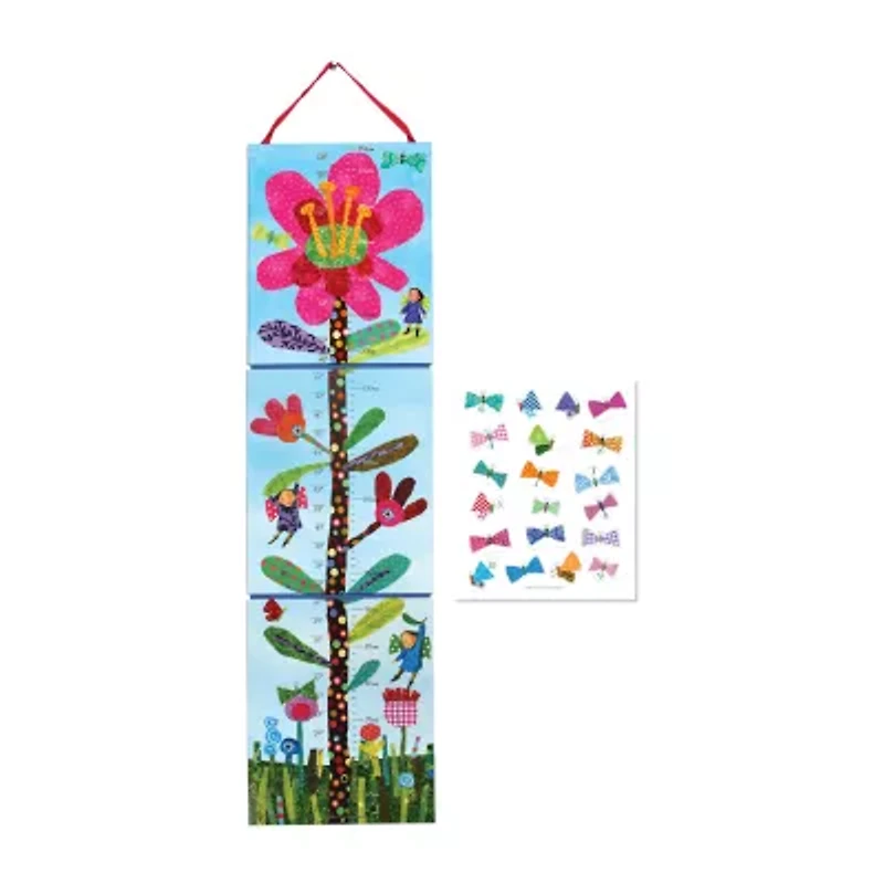 Eeboo Hot Pink Flower Growth Chart For Girls Resposibility Chart