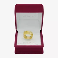 Sparkle Allure Womens 4MM Cubic Zirconia 14K Gold Over Brass Crossover Band