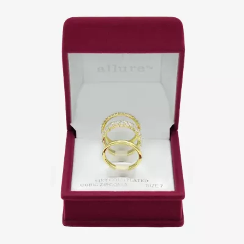 Sparkle Allure Womens 8MM Cubic Zirconia 14K Gold Over Brass Marquise Eternity Band