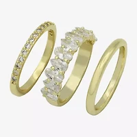 Sparkle Allure Womens 8MM Cubic Zirconia 14K Gold Over Brass Marquise Eternity Band