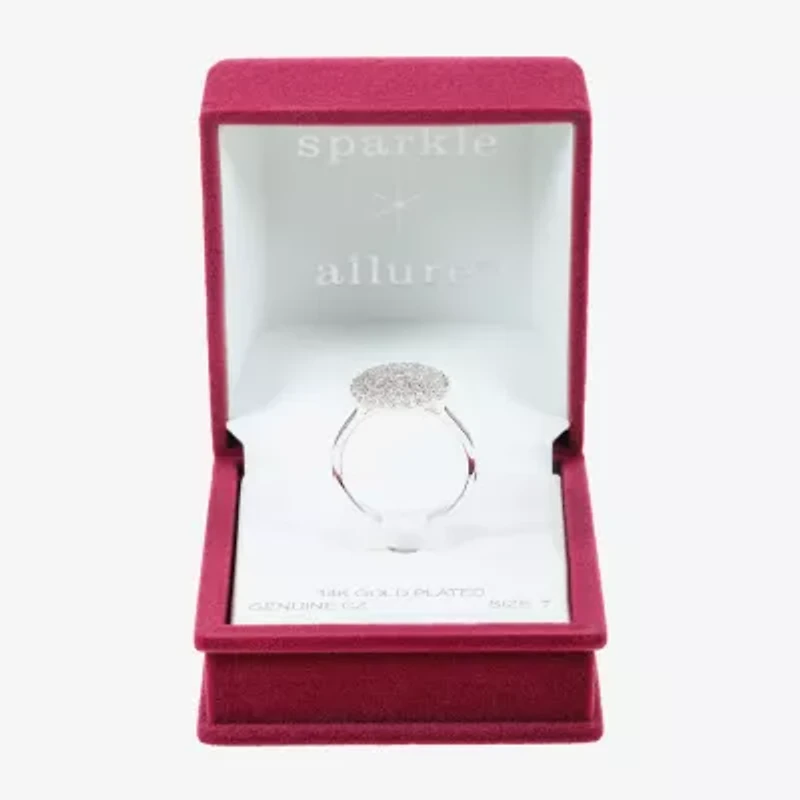 Sparkle Allure Womens Cubic Zirconia Pure Silver Over Brass Round Cocktail Ring
