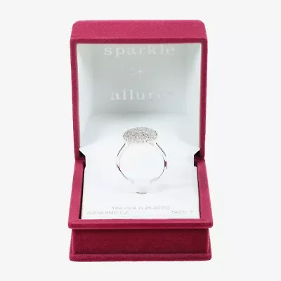 Sparkle Allure Womens Cubic Zirconia Pure Silver Over Brass Round Cocktail Ring