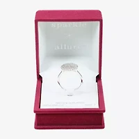 Sparkle Allure Womens Cubic Zirconia Pure Silver Over Brass Round Cocktail Ring