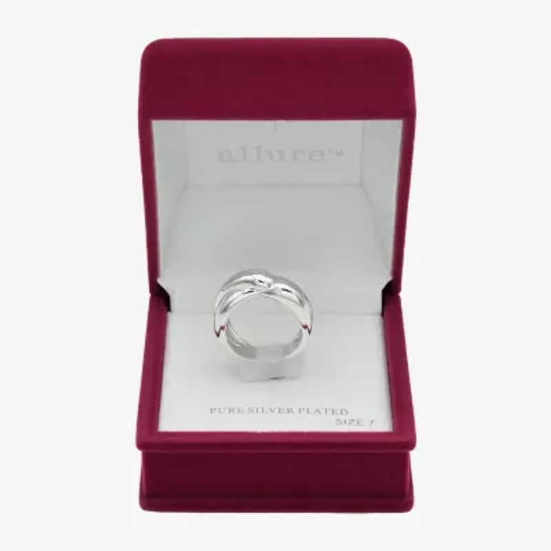 Sparkle Allure Womens 4.5MM Pure Silver Over Brass Band