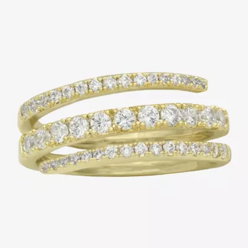 Sparkle Allure Womens 5MM Cubic Zirconia 14K Gold Over Brass Band