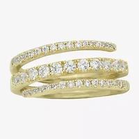 Sparkle Allure Womens 5MM Cubic Zirconia 14K Gold Over Brass Band