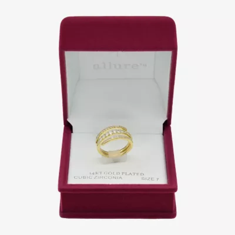 Sparkle Allure Womens 5MM Cubic Zirconia 14K Gold Over Brass Band