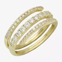Sparkle Allure Womens 5MM Cubic Zirconia 14K Gold Over Brass Band