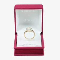 Sparkle Allure Womens Cubic Zirconia 14K Gold Over Brass Round Cocktail Ring