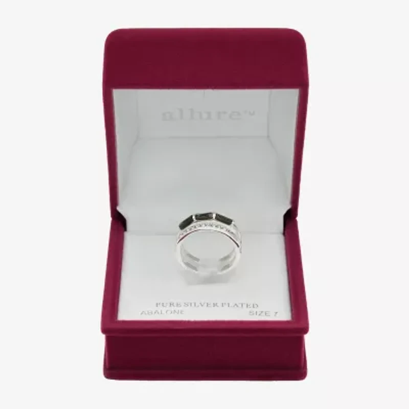 Sparkle Allure Womens 8MM Crystal Pure Silver Over Brass Band