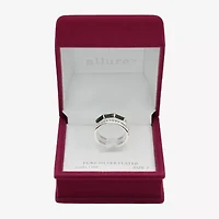 Sparkle Allure Womens 8MM Crystal Pure Silver Over Brass Band
