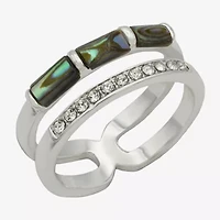 Sparkle Allure Womens 8MM Crystal Pure Silver Over Brass Band