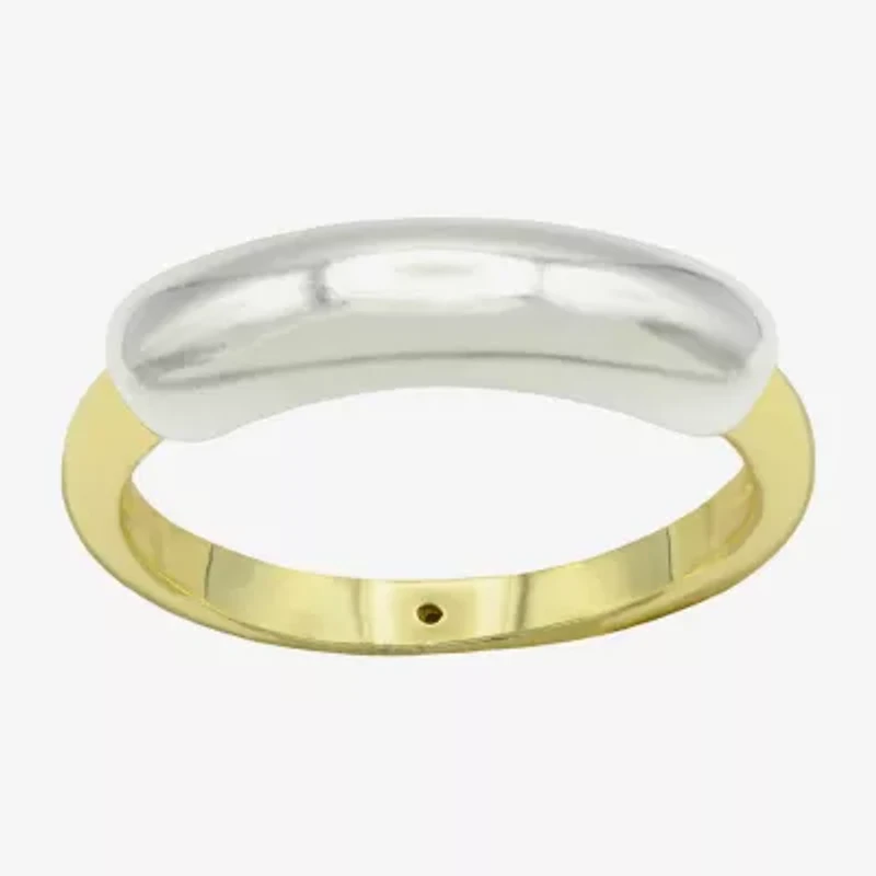 Sparkle Allure Womens 3.5MM 14K Gold Over Brass Pure Silver Band