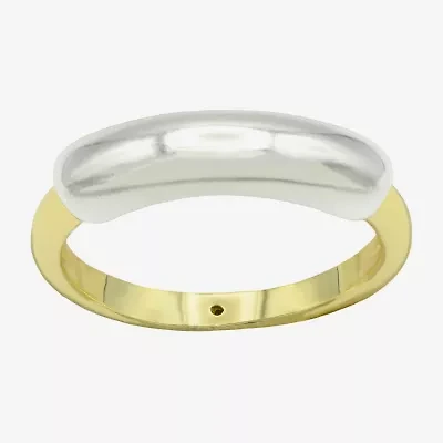 Sparkle Allure Womens 3.5MM 14K Gold Over Brass Pure Silver Band