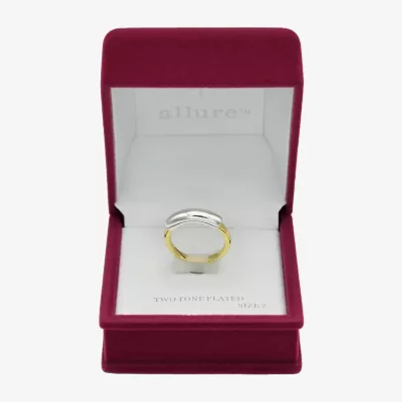 Sparkle Allure Womens 3.5MM 14K Gold Over Brass Pure Silver Band