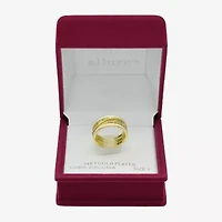 Sparkle Allure Womens 10MM Cubic Zirconia 14K Gold Over Brass Crossover Band