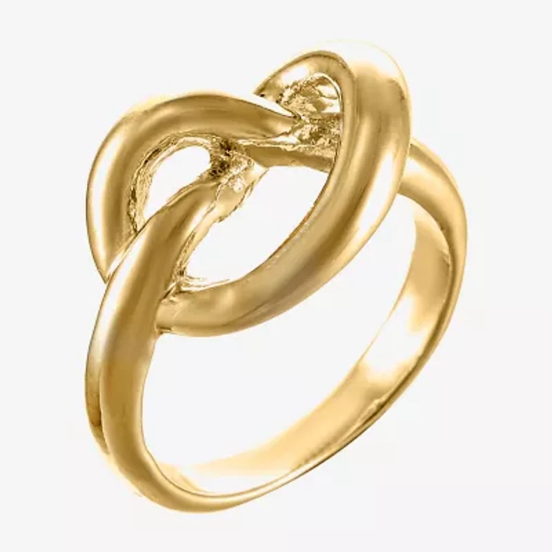 Sparkle Allure Womens 3MM 14K Gold Over Brass Knot Crossover Band
