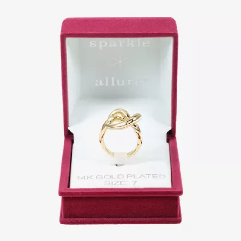 Sparkle Allure Womens 3MM 14K Gold Over Brass Knot Crossover Band