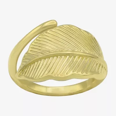 Sparkle Allure Wrap Womens 3MM 14K Gold Over Brass Bypass  Band