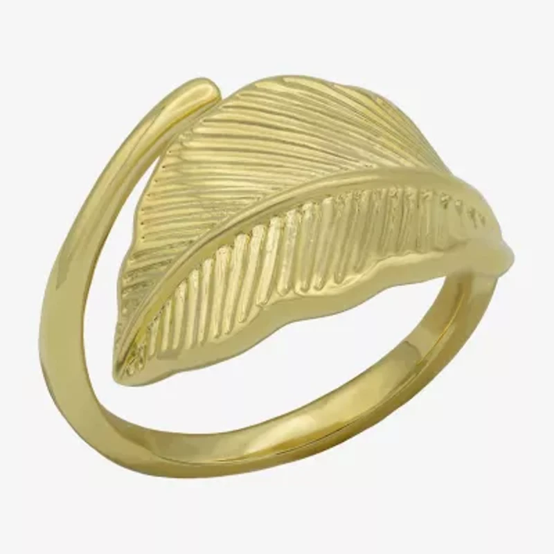 Sparkle Allure Wrap Womens 3MM 14K Gold Over Brass Bypass  Band