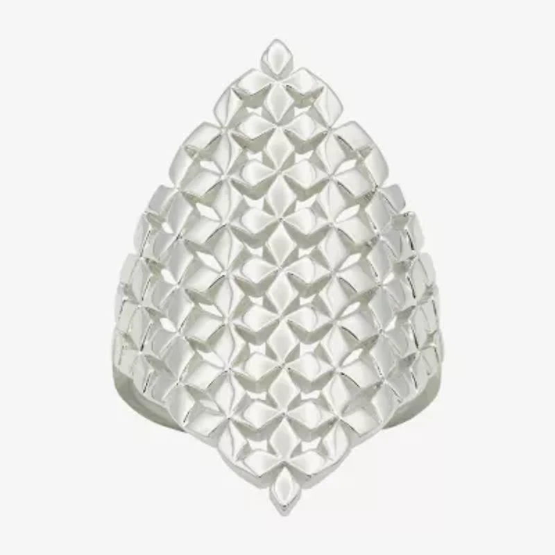 Sparkle Allure Womens Pure Silver Over Brass Cocktail Ring