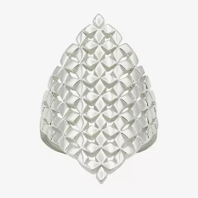 Sparkle Allure Womens Pure Silver Over Brass Cocktail Ring