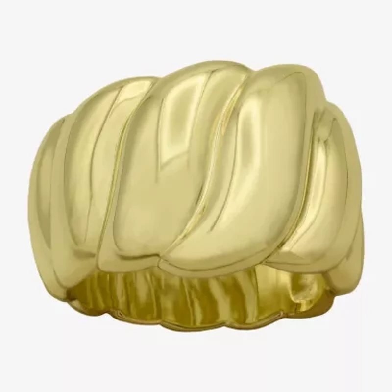 Sparkle Allure Womens 5MM 14K Gold Over Brass Band