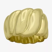 Sparkle Allure Womens 5MM 14K Gold Over Brass Band