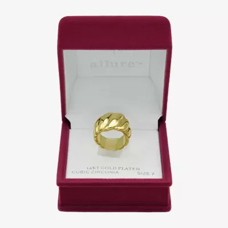 Sparkle Allure Womens 5MM 14K Gold Over Brass Band