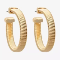 Bold Elements Gold Tone Womens 7.3mm Hoop Earrings
