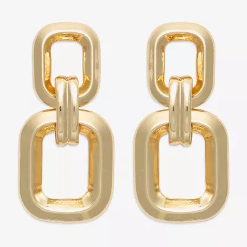 Bold Elements Gold Tone Womens Drop Earrings