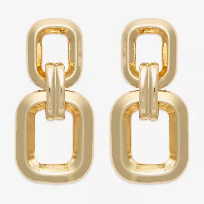 Bold Elements Gold Tone Womens Drop Earrings