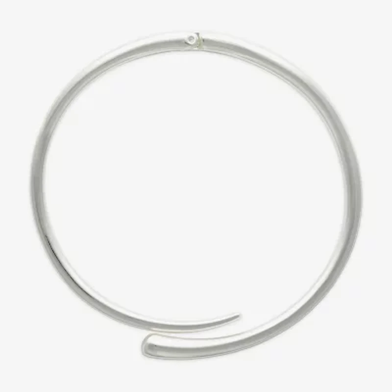 Bold Elements Silver Tone Womens 10 Inch Collar Necklace