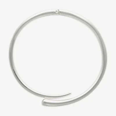 Bold Elements Silver Tone Womens 10 Inch Collar Necklace
