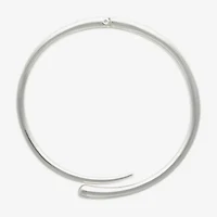 Bold Elements Silver Tone Womens 10 Inch Collar Necklace