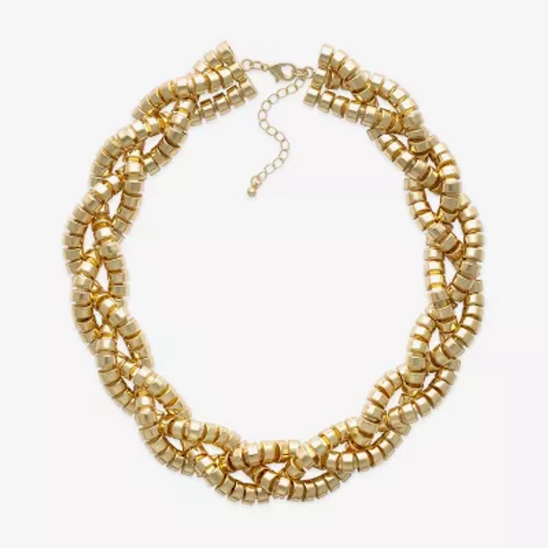 Bold Elements Gold Tone Womens 18 Inch Collar Necklace