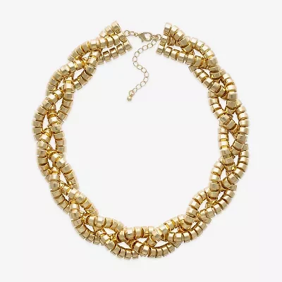 Bold Elements Gold Tone Womens 18 Inch Collar Necklace