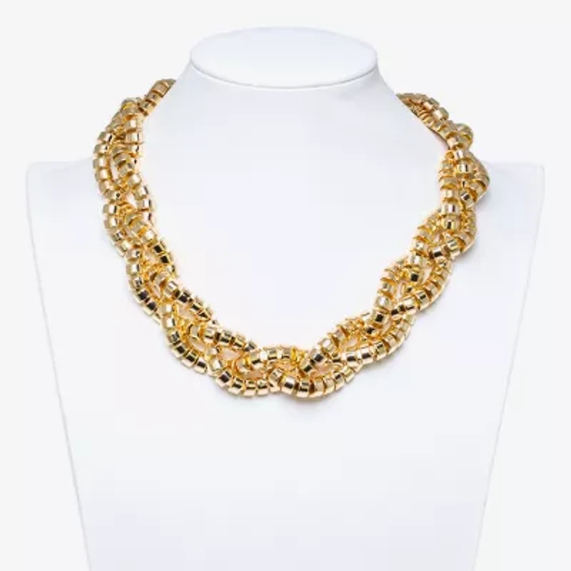 Bold Elements Gold Tone Womens 18 Inch Collar Necklace