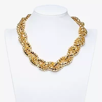 Bold Elements Gold Tone Womens 18 Inch Collar Necklace