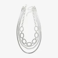 Bold Elements Silver Tone Womens 19 1/2 Inch Strand Necklace