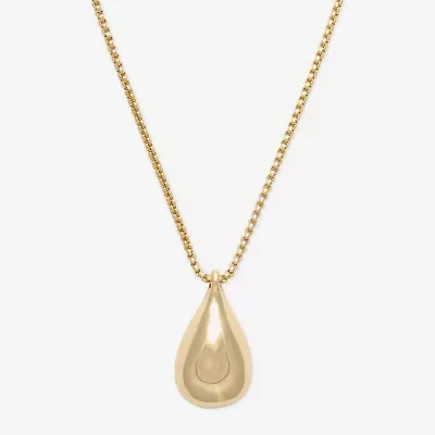 Bold Elements Gold Tone Womens 30 Inch Pendant Necklace