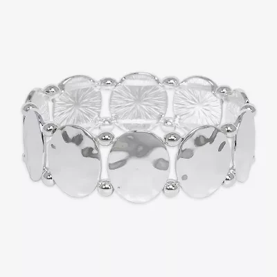Bold Elements Silver Tone Womens Stretch Bracelet