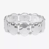 Bold Elements Silver Tone Womens Stretch Bracelet